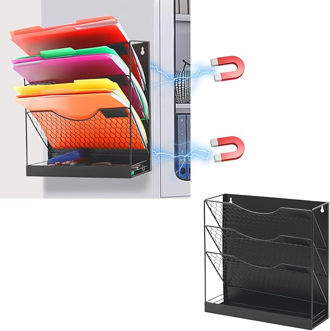 Amazon.com : WOMACO Magnetic File Organizer, 4 Tier Large File Folder ...
