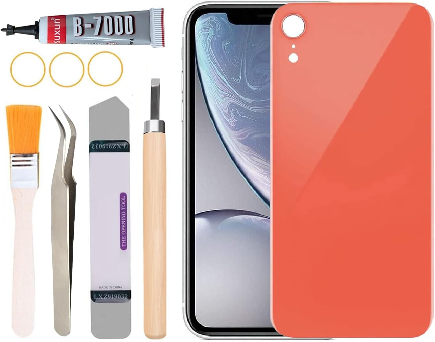 Back Glass Replacement for iPhone XR All Carriers with Professional Repair Tool Kit (White)