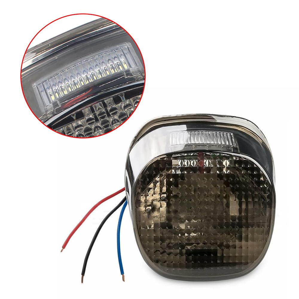 Baceyong Feu arrière à LED, feu arrière de moto à LED, feu stop Compatible avec Harley-Davidson, noir