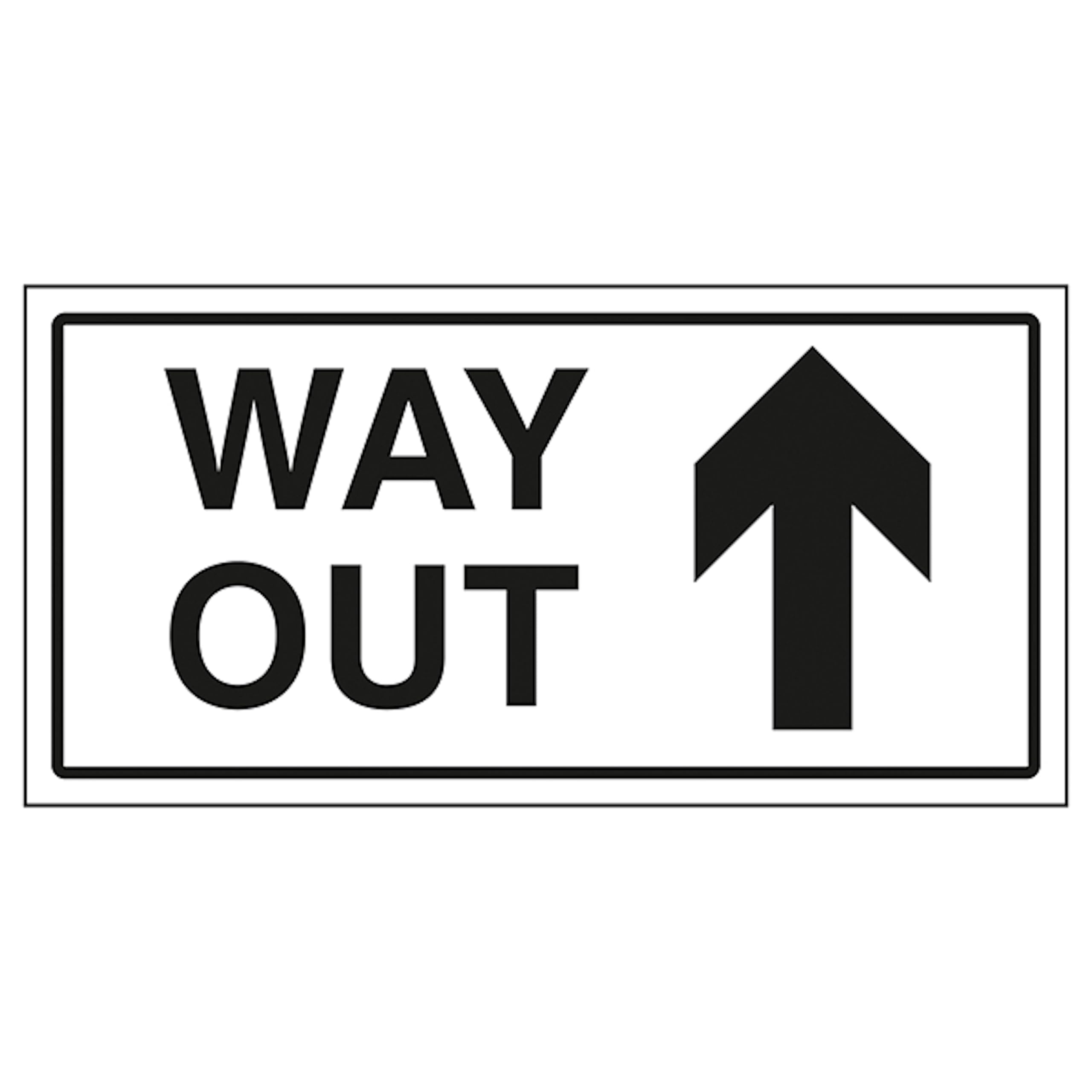 V Safety Way Out Arrow Up 300 x 150 mm - 1mm Rigid Plastic Safety Sign