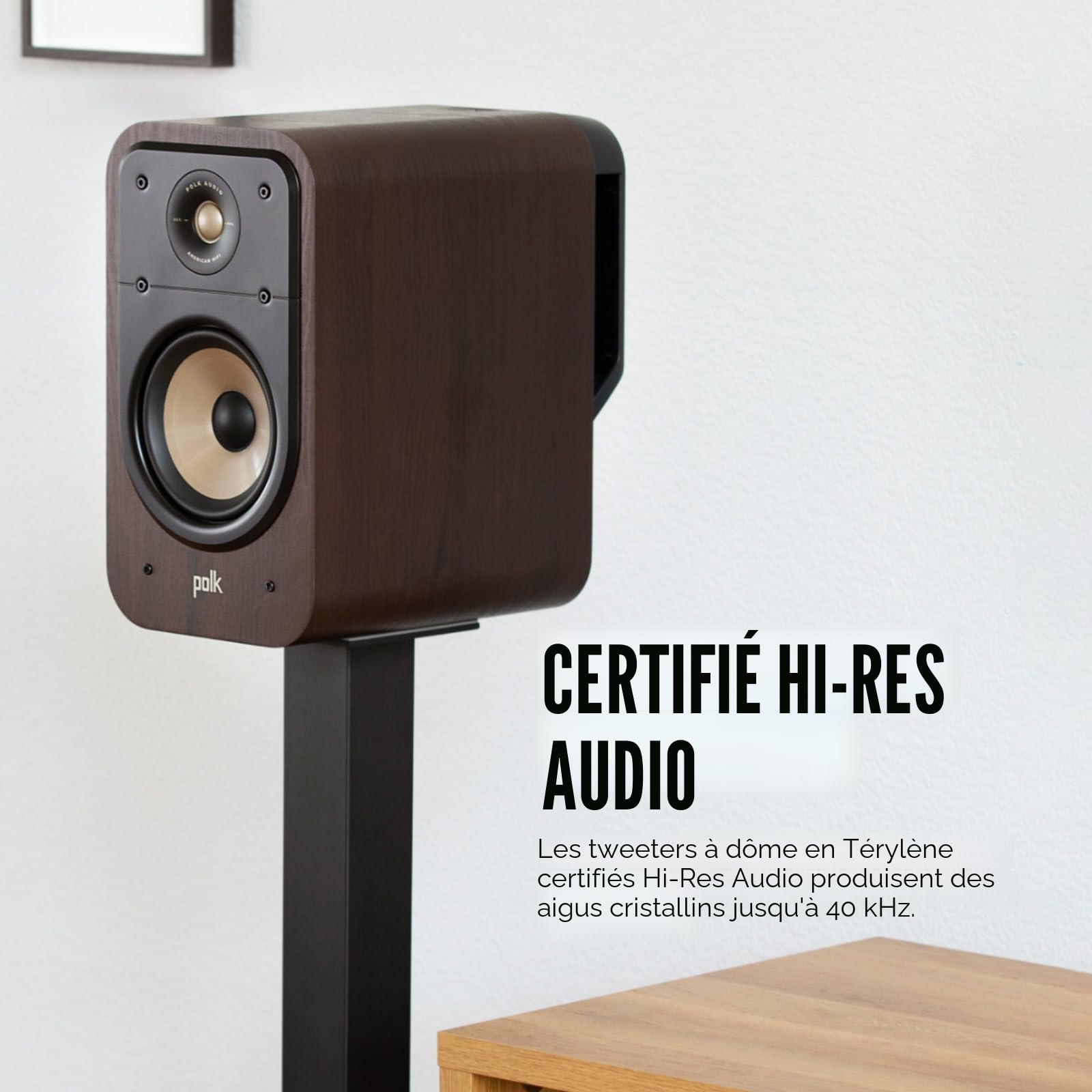Polk Audio Signature Elite ES20 Enceintes Bibliothèque Hi-Res, Compatibles Dolby Atmos/DTS:X (Paire) - Blanches