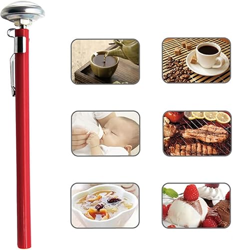 Miniatura 5 de Termómetro de alimentos, cocina de alimentos para cocinar carne café termómetro de acero inoxidable, 1 pieza de lectura inmediata termómetro de