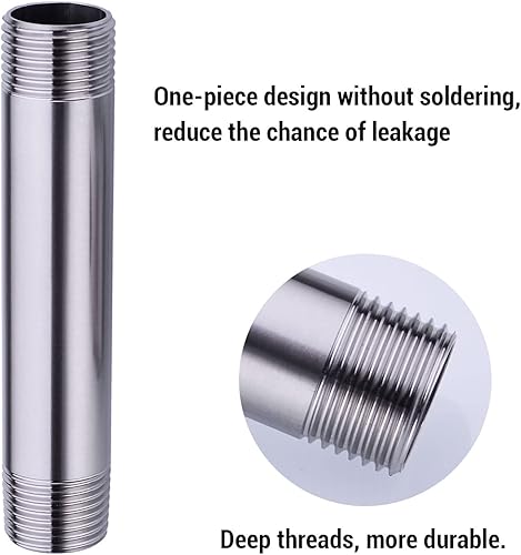 Miniatura 3 de Brazo de ducha con brida de acero inoxidable de 4 pulgadas, extensión recta montada en el techo para cabezal de ducha de lluvia superior, níquel