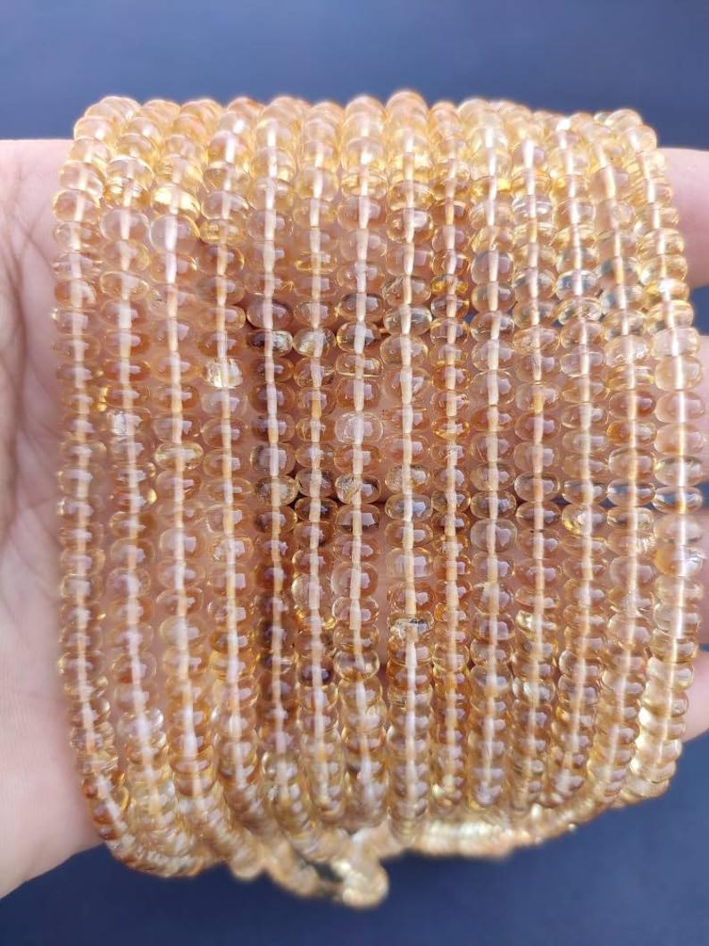 Naturalny cytryn okrągłe fasetowane koraliki 5 mm 33 cm długi sznurek biżuteria tworzenie kamieni szlachetnych koraliki do naszyjnika bransoletki