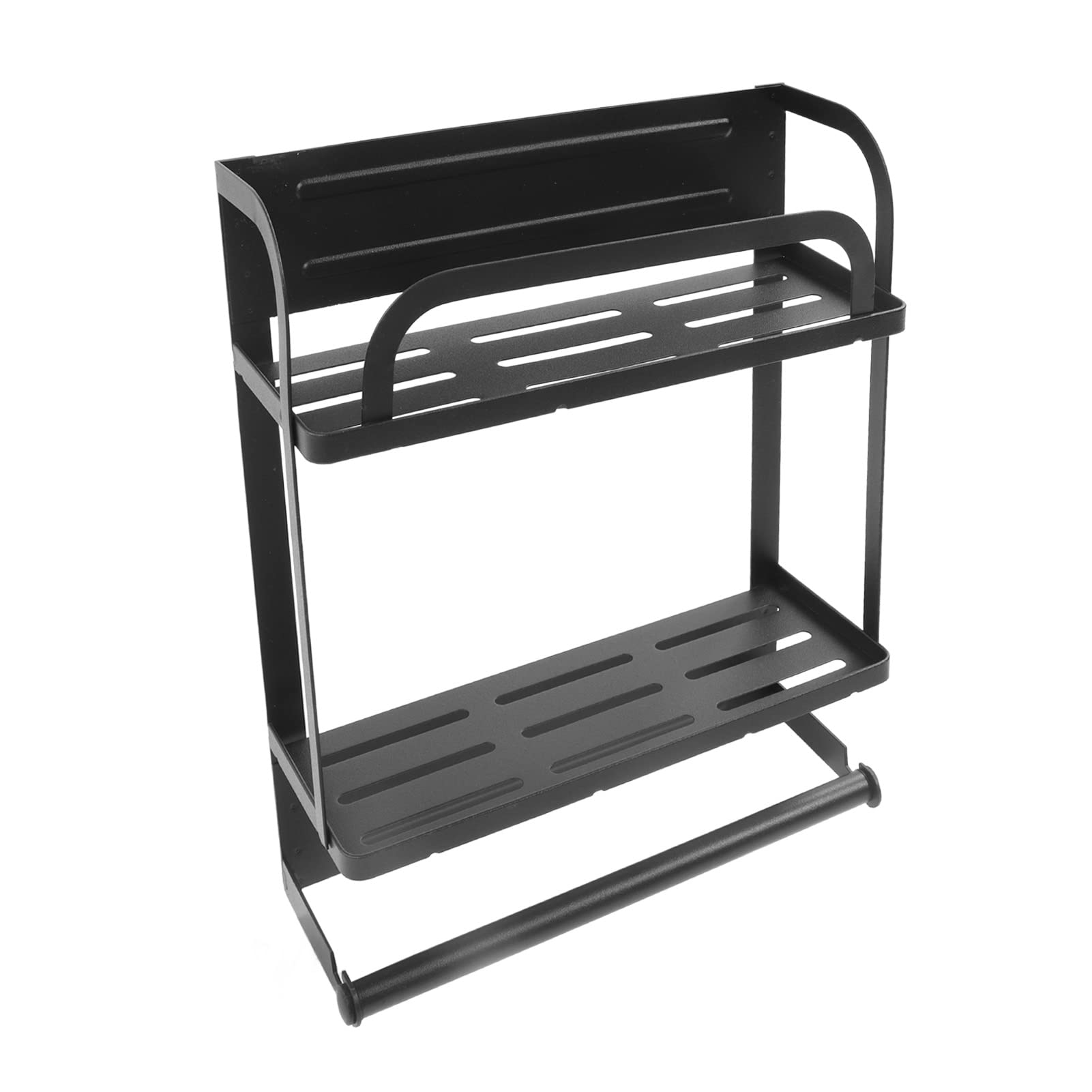 Estante magnético de doble capa para instalación de adsorción, diseño desmontable, estante clásico de hierro negro para refrigerador
