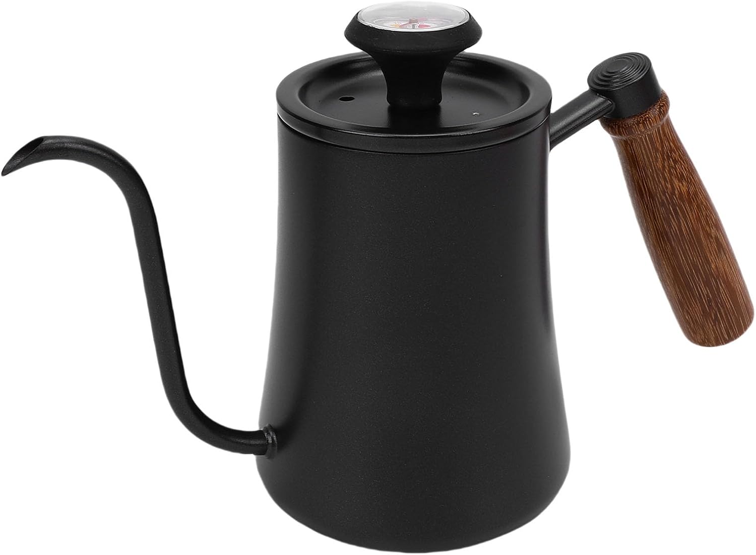 Gooseneck Kettle, 500ml Pour Over Coffee Kettle with Built in Thermometer & Wood Handle, 304 Stainless Steel Stovetop Tea Kettle for Pouring