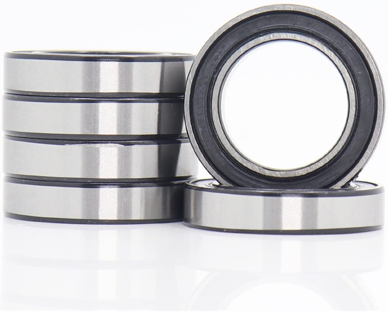 HYUJNAFZR 6Pcs 6802-2RS Bearing 15 * 24 * 5mm ABEC-7 6802RS Metric Thin Section Ball Bearings for Bicycle Hub Front Rear Hubs Wheel
