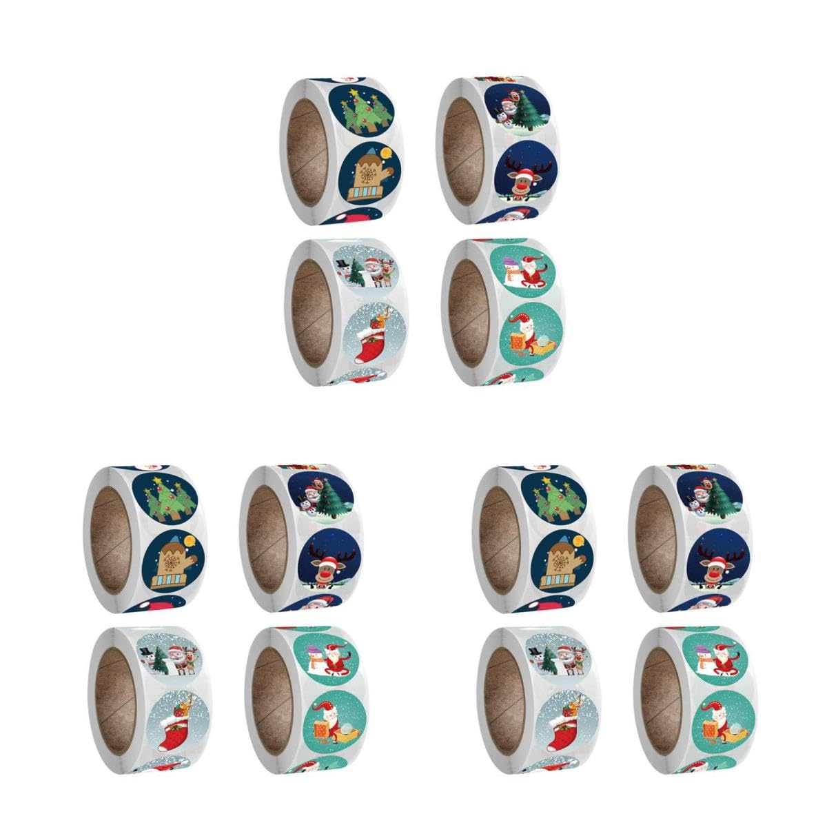 VILLCASE 12 Rotolo adesivo natale etichette adesive adesivi natalizi lavoretti di natale bricolage etichetta di adesivi per album adesivi in ​​lamiera di rame