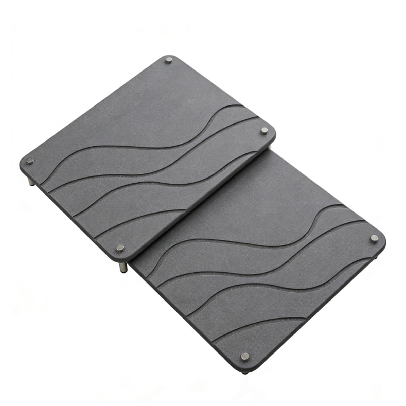 Matybobe Tapis de Séchage en Diatomite 2 Pièces Super Absorbant (Dark Gray)