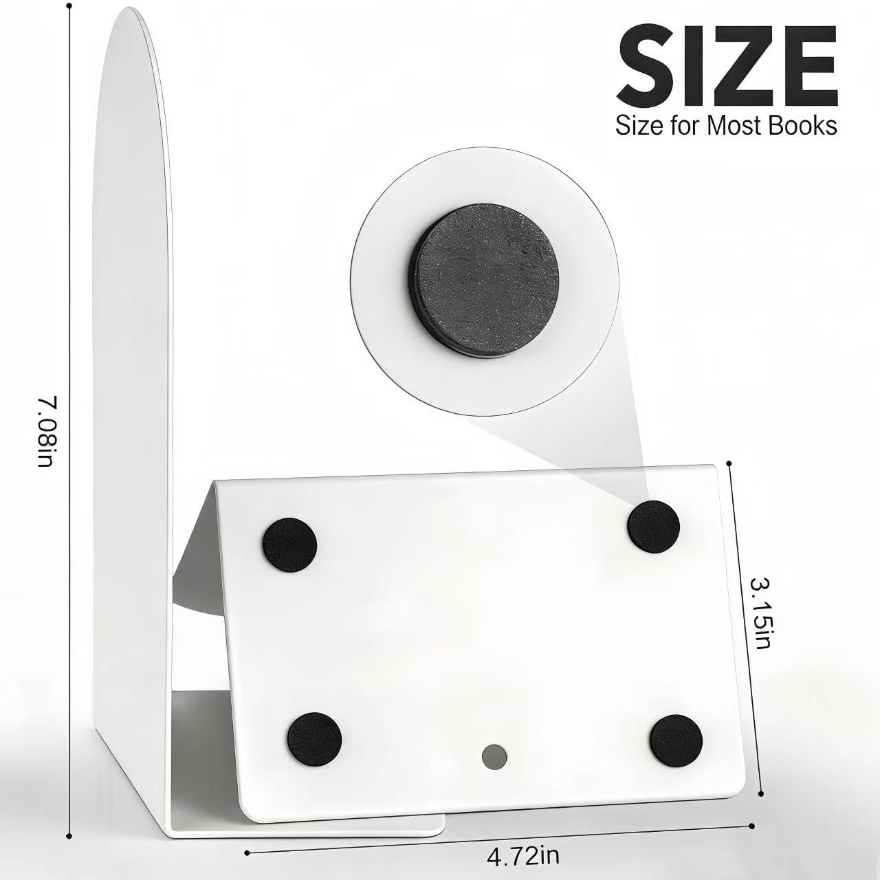 Lot De 6 Serre-Livres Lourds En Métal Noir – Design Minimaliste Et Antidérapant Pour Bureau & Bibliothèque