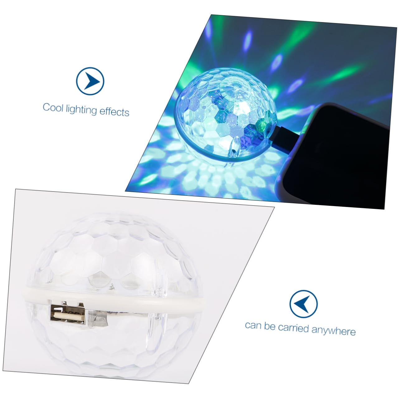 DOITOOL 1Pc USB Party Light LED Stage Lamp for Dance Easy Plug Play Durable Design for Disco Party Lighting