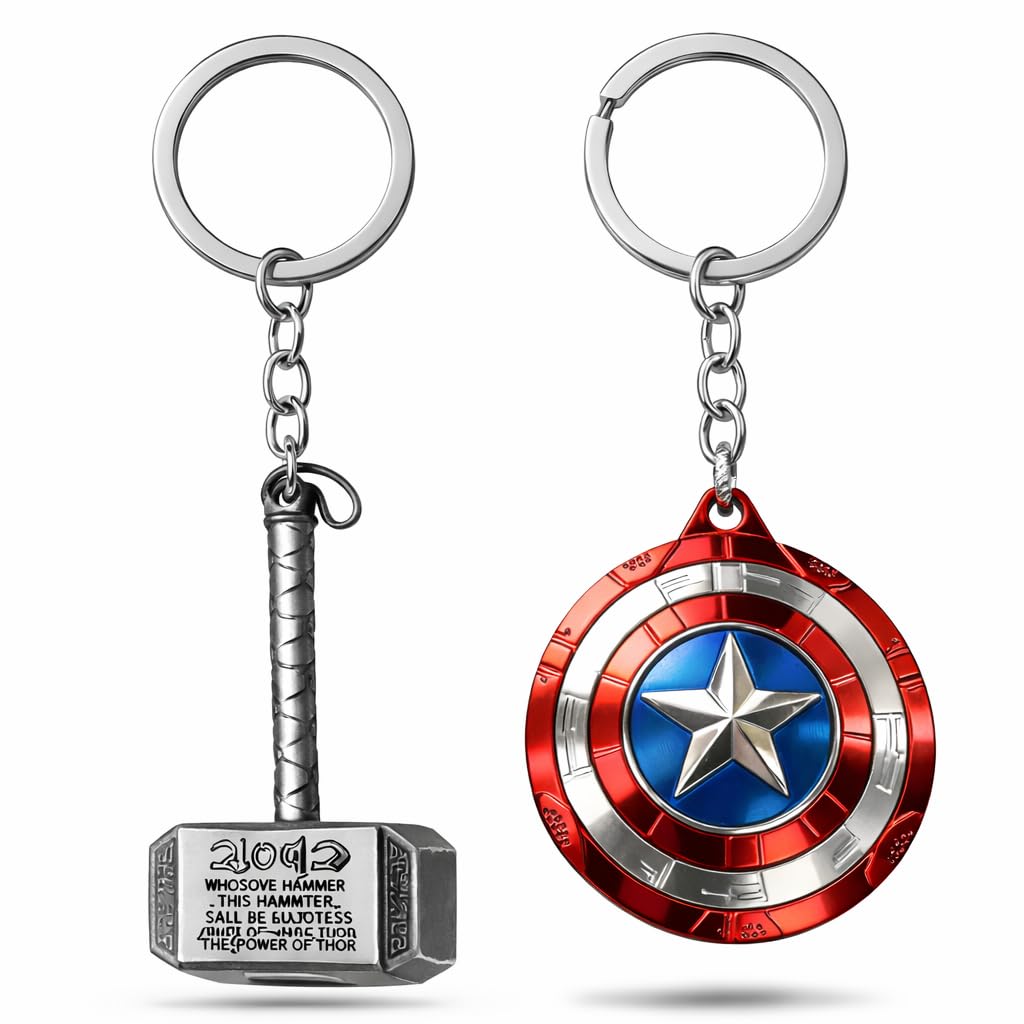 Yaa Catchy Fantasy Warrior Metal Keychain Combo for Men & Boys | Premium Alloy Heavy Key Ring for Bike, Car & Home Keys Shield... Combo Pack-image-28