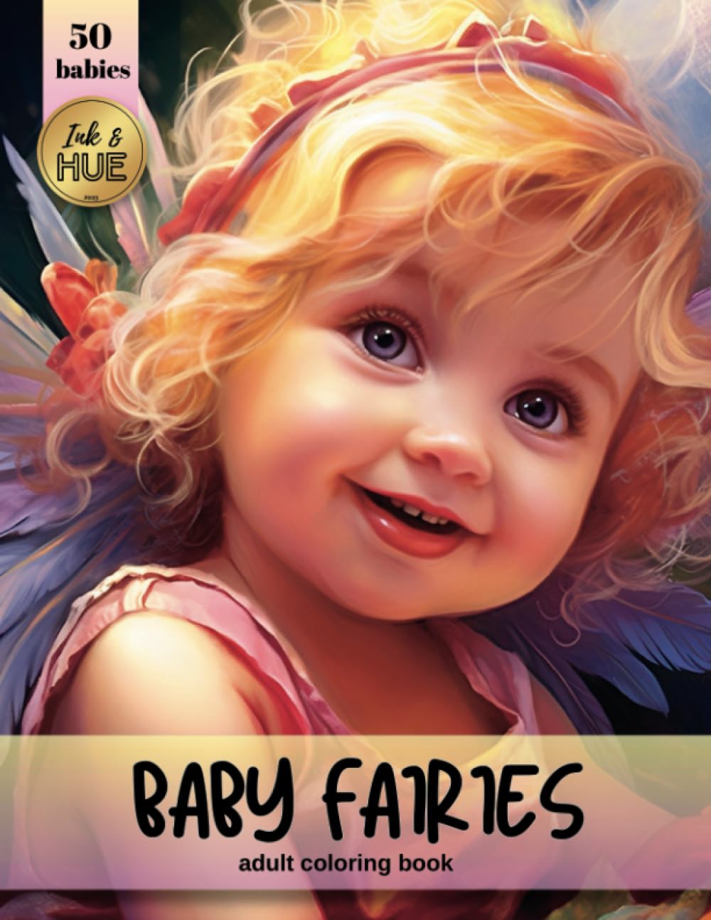 Baby Fairies: An adult coloring book filled with photorealistic grayscale images