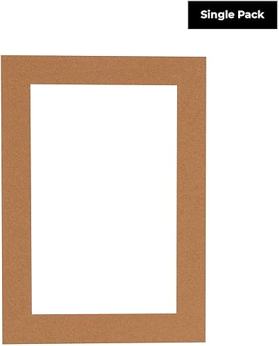 Miniatura 2 de Matboard precortado de 16 x 20 pulgadas para fotos de 12 x 16 pulgadas, color marrón roble envejecido sin ácidos, con tablero de respaldo y bolsa
