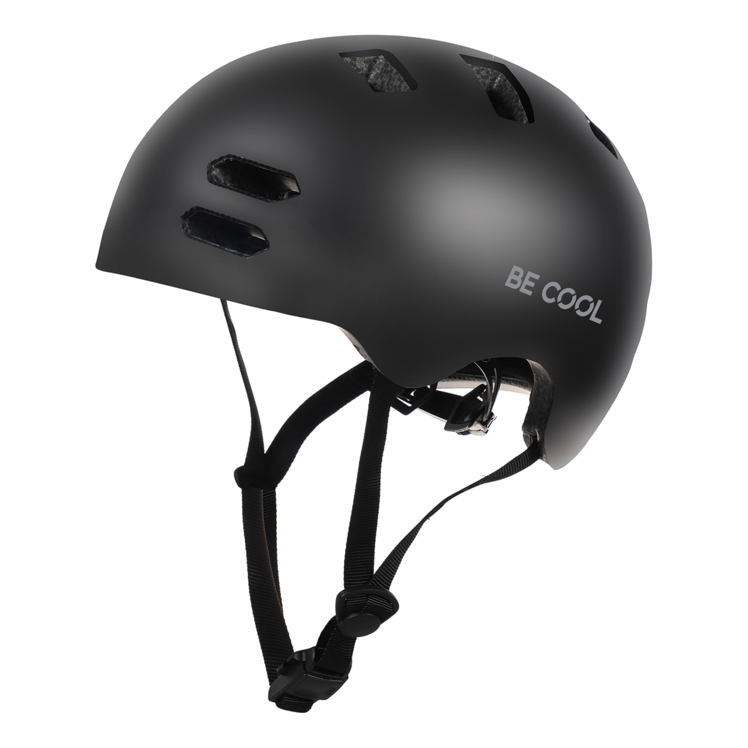 Be Cool Unisex młodzieżowy kask rowerowy dla dzieci, czarny, rozmiar M