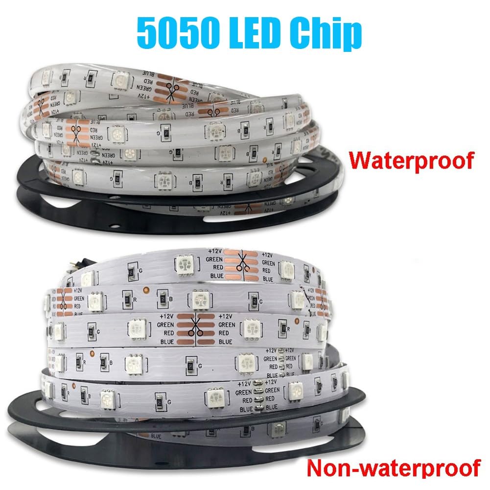 Tiras Luces Led Con Mando A Distancia Luces Led Bluetooth Doble Control Con Mando A Distancia Por Infrarrojos Y Aplicaciones Bluetooth Múltiples Modos Cambio Luz Ambiental Fondo De TV(Waterproof,10m 3