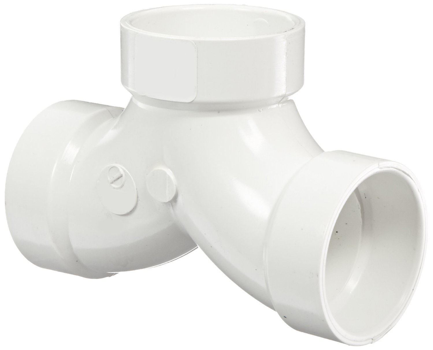 Spears P327 Series PVC DWV Pipe Fitting, 1/4 Bend, Tee, 4" Hub