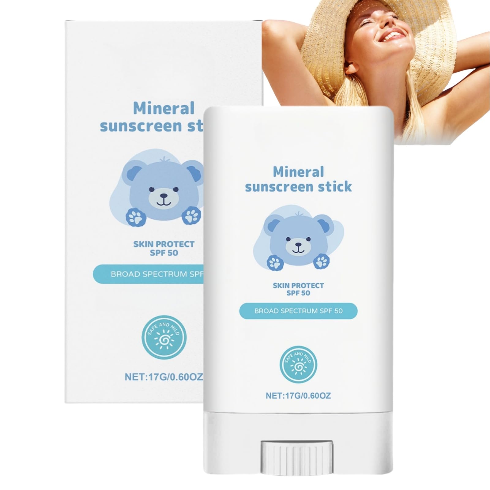 Sun Cream Stick,Gentle & Safe Sun Protection,Ream for Face & Body,Outdoor Sunscreen,Waterproof Suncream Sticks for Face Daily Use Delicate Sensitive Skin,Avoid sunburn，Suitable for All People to Use