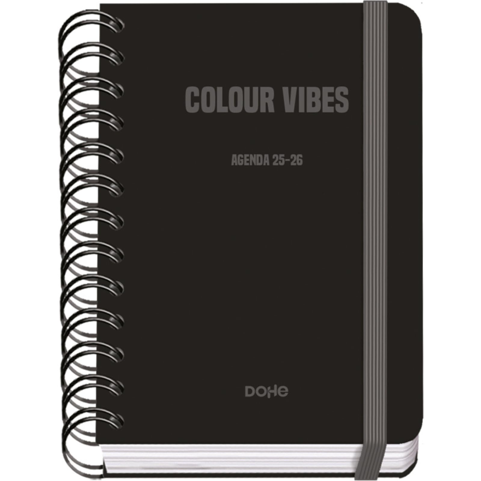 Dohe, School Planner 2025 2026, Day per Page, A6 Size (12x17 cm), Spanish and English, Double Spiral Binding and Elastic Band