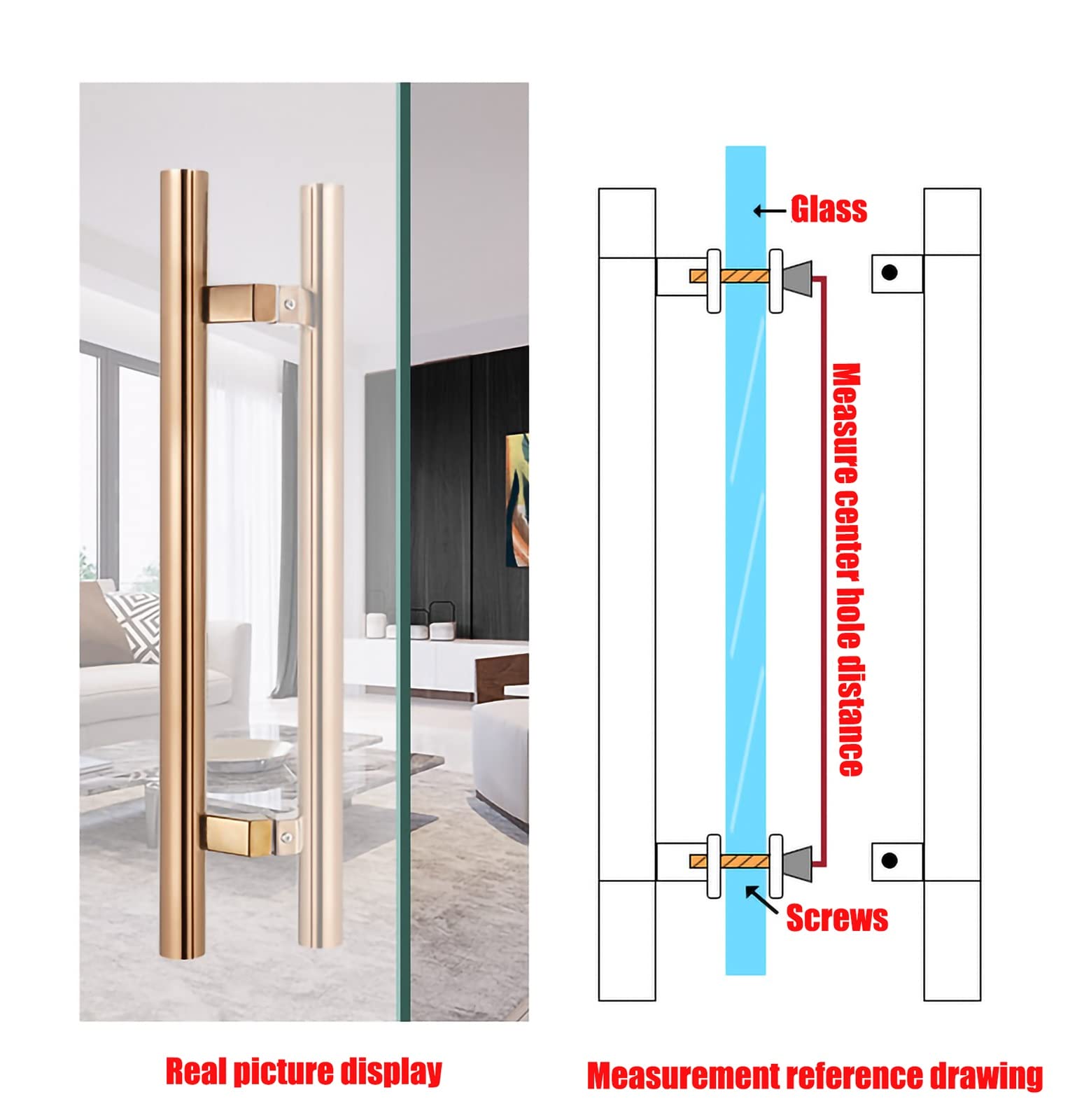 Tiradores para puertas correderas, Tamaño multi de vaivén del acero inoxidable tirador puerta granero deslizante con las colocaciones