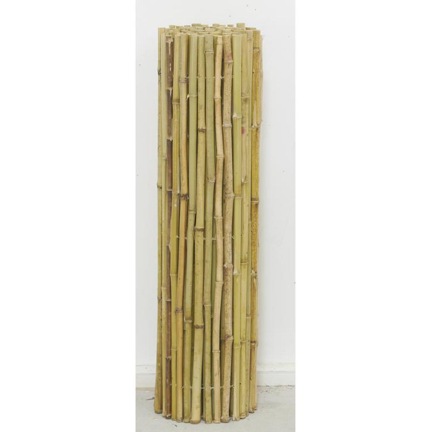 AUBRY GASPARD - Canisse en Bambou Rond - avec Fil De Fer Galvanisé - Brise Vue Jardin occultant - Livré en Rouleau avec Sac de Transport - Jardin et Terrasse - Résistant aux intempéries - 100x180 cm