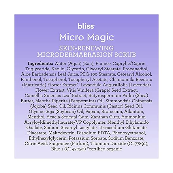 bliss Micro Magic | Skin-renewing Microdermabrasion Scrub | Straight-from-the-Spa | Tightens Pores & Brightens Skin | Paraben Free, Cruelty Free | 3.4 fl oz