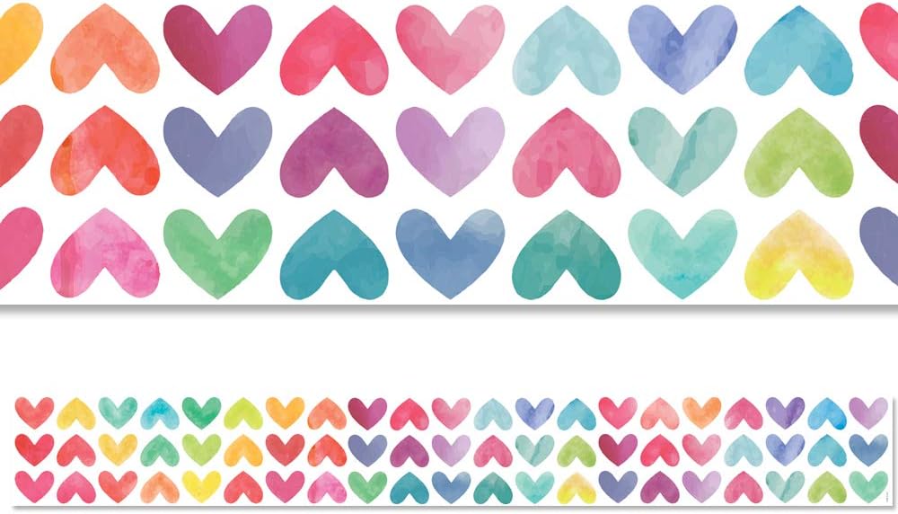 Creative Teaching Press Colorful Hearts EZ Border Bulletin Board Border Classroom Decor, Multicolored, 3 x 24, (CTP10478)