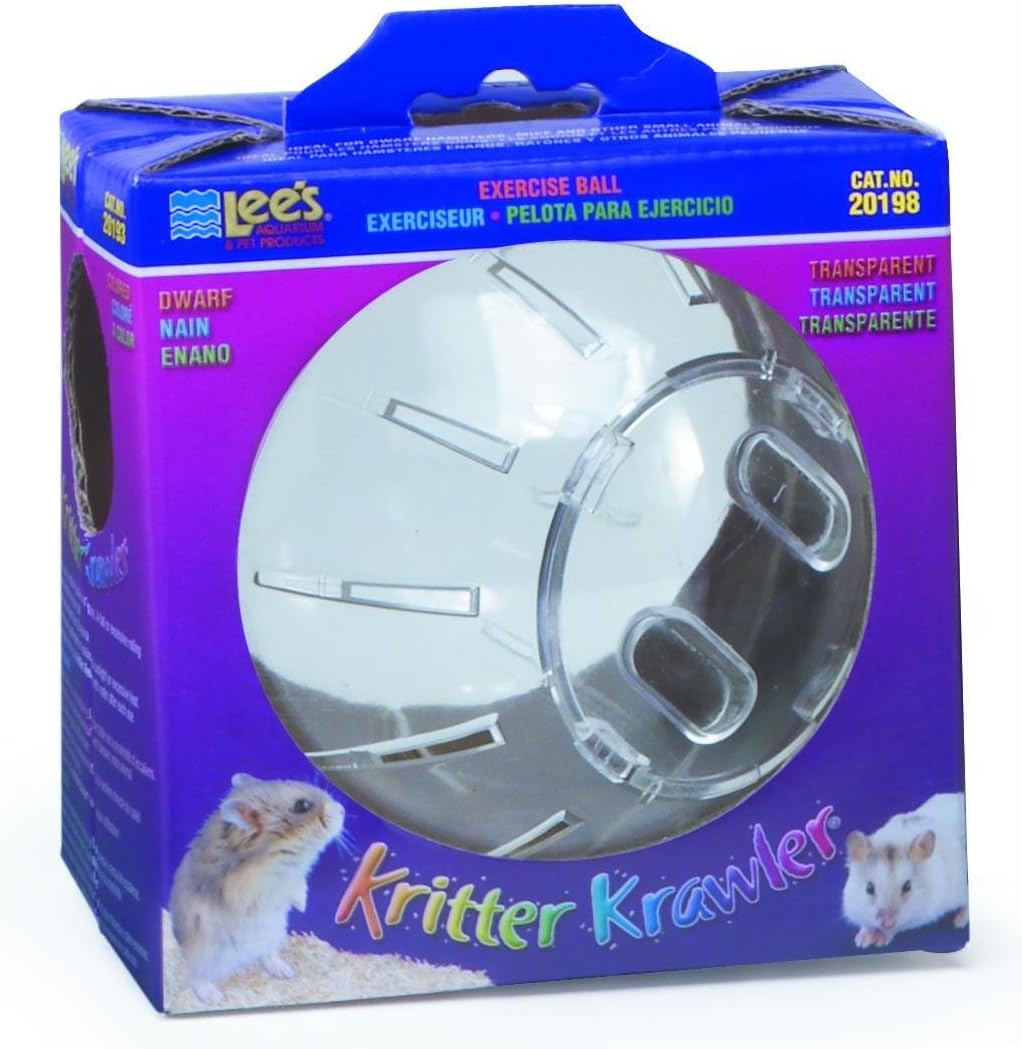 Kritter Krawler Mini Exercise Ball, 5-Inch, Plastic, Clear