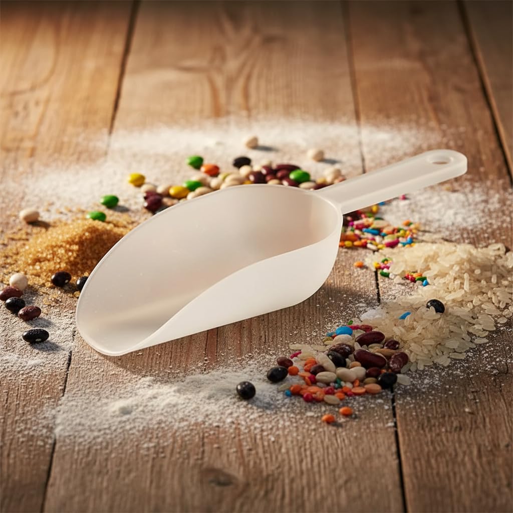 1 x Eiswürfelschaufel, Messschaufel, Kunststoff, transparent, für Zucker, kleine Körner, Mehl, Süßigkeiten, Dessert-Schaufeln für Party, Dessert, Buffet, Hochzeiten, Reisbohnen, Eisportionierer