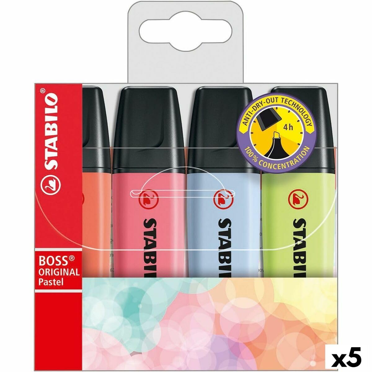 Stabilo Set de Marcadores Fluorescentes Boss Pastel Multicolor (5 Unidades)