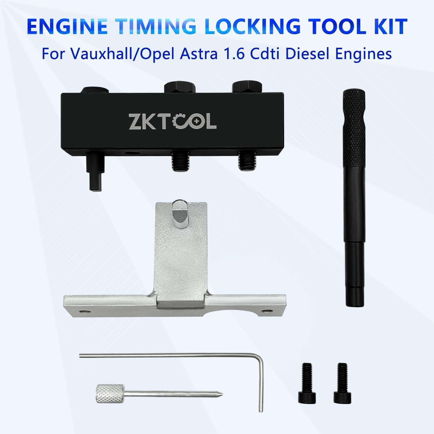 ZKTOOL Kit d'outil de verrouillage et d'alignement pour moteur diesel, Compatible avec Vauxhall Opel 1.6 Cdti, Outils pour arbre à cames moteur, Outils pour chaîne de distribution moteur, OEM KM 6130