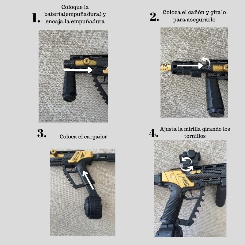 Gel Blaster MK17, Pistola de Gel Eléctrica con Cargador Automático,60.000 Balas, Efecto Realista de Cámara Lateral,Juego Tactico,Disparos y Puntería para Jugar con Amigos.