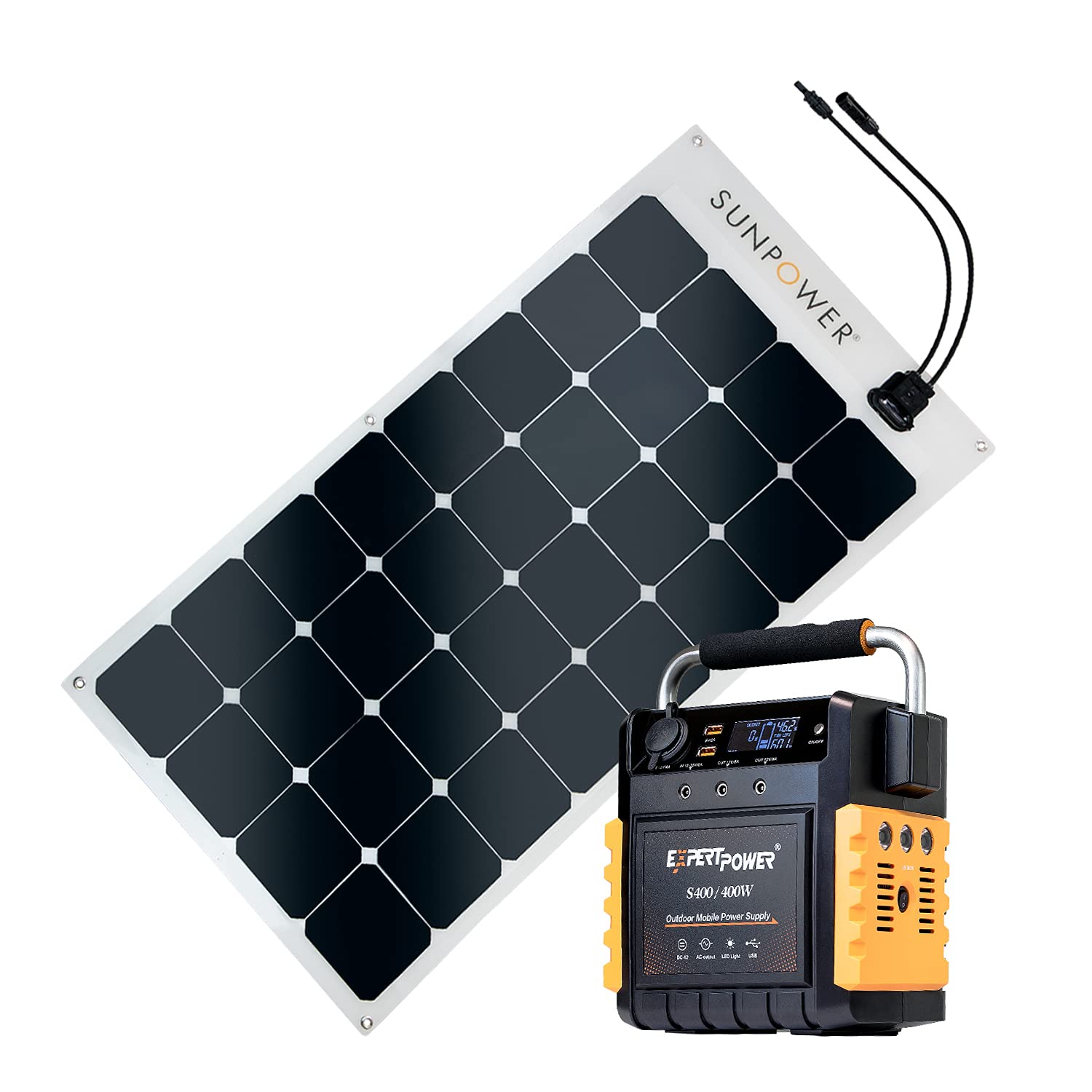 Buy ExpertPower S400 Solar Power Station with 100W SunPower Flexible