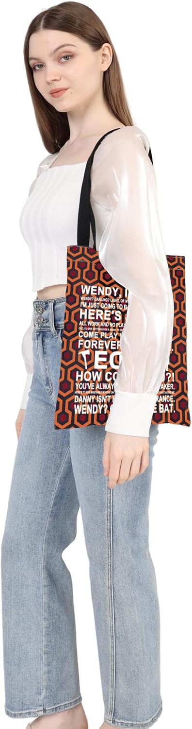 WSNANG Horror Movie Quotes Inspired Tote Bag Wendy & Danny Reusable Grocery Bag Grady Twins Fans Gift - Image 7