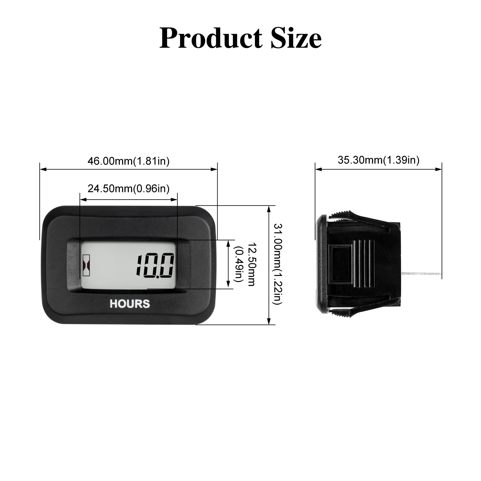 Contatore digitale LCD per ore di funzionamento AC/DC 5 V fino a 277 V, timer per conto alla rovescia, memorizzazione dati per tosaerba ZTR, trattore, generatore, club, auto, lavatrice