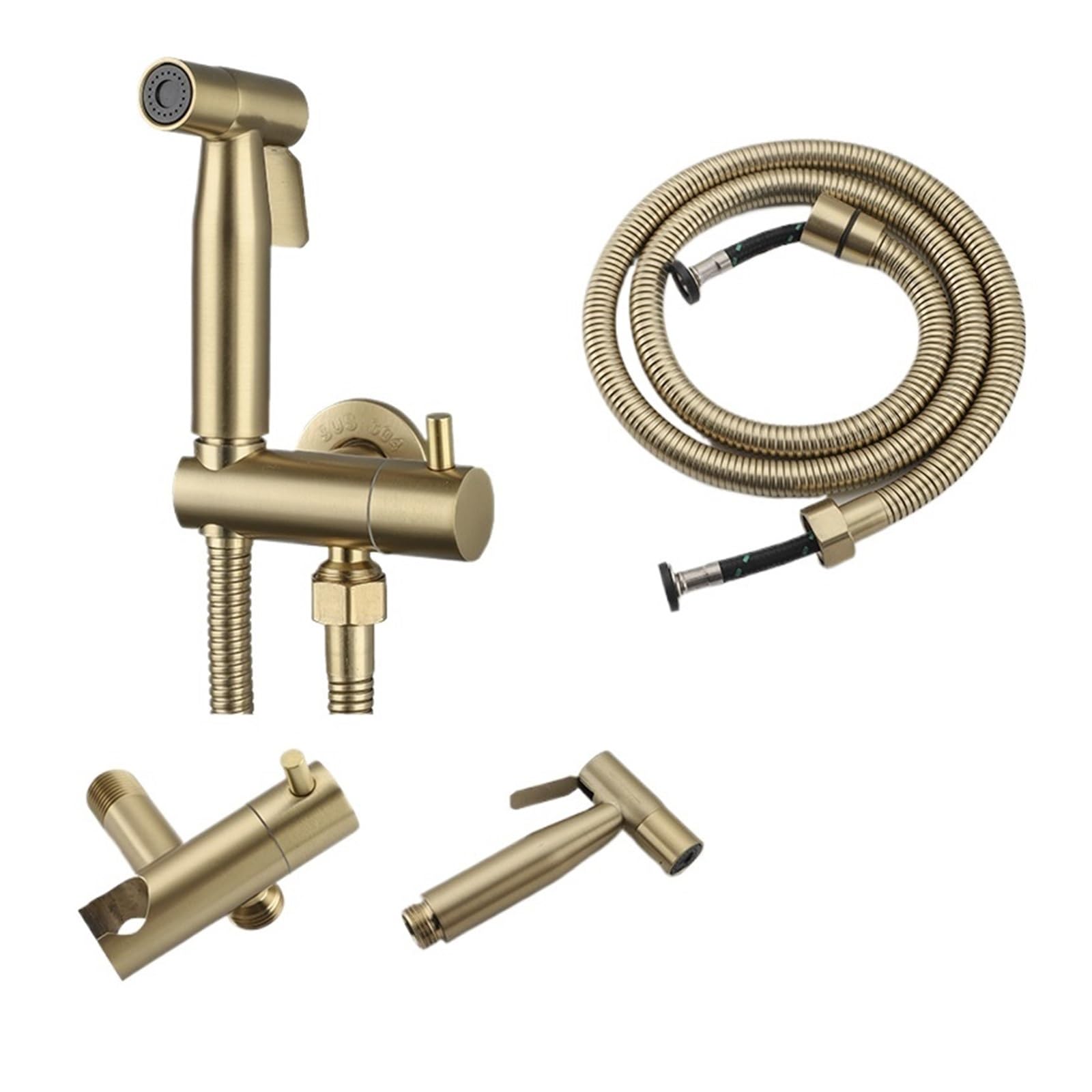 YTMJPQQJI 1 Pcs Bidet Faucet Portable Bidet Sprayer Set Stainless Steel Toilet Faucet Single Cold Water Bathroom Shower Head (Color : Gold)