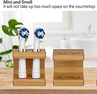 Vista 7 de Soporte para cabezal de cepillo de dientes, soporte de almacenamiento independiente de bambú, soportes duraderos para cepillos de dientes para baño