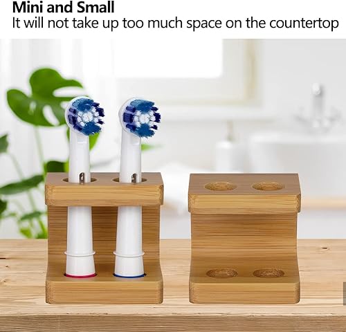 Miniatura 7 de Soporte para cabezal de cepillo de dientes, soporte de almacenamiento independiente de bambú, soportes duraderos para cepillos de dientes para baño,