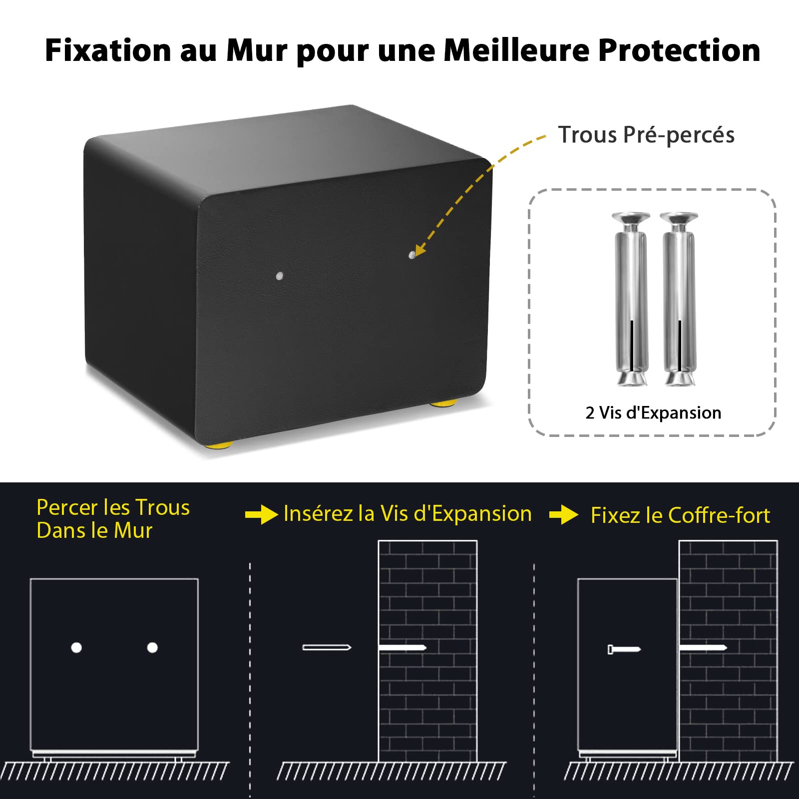 COSTWAY Coffre-fort Électronique avec Alarme