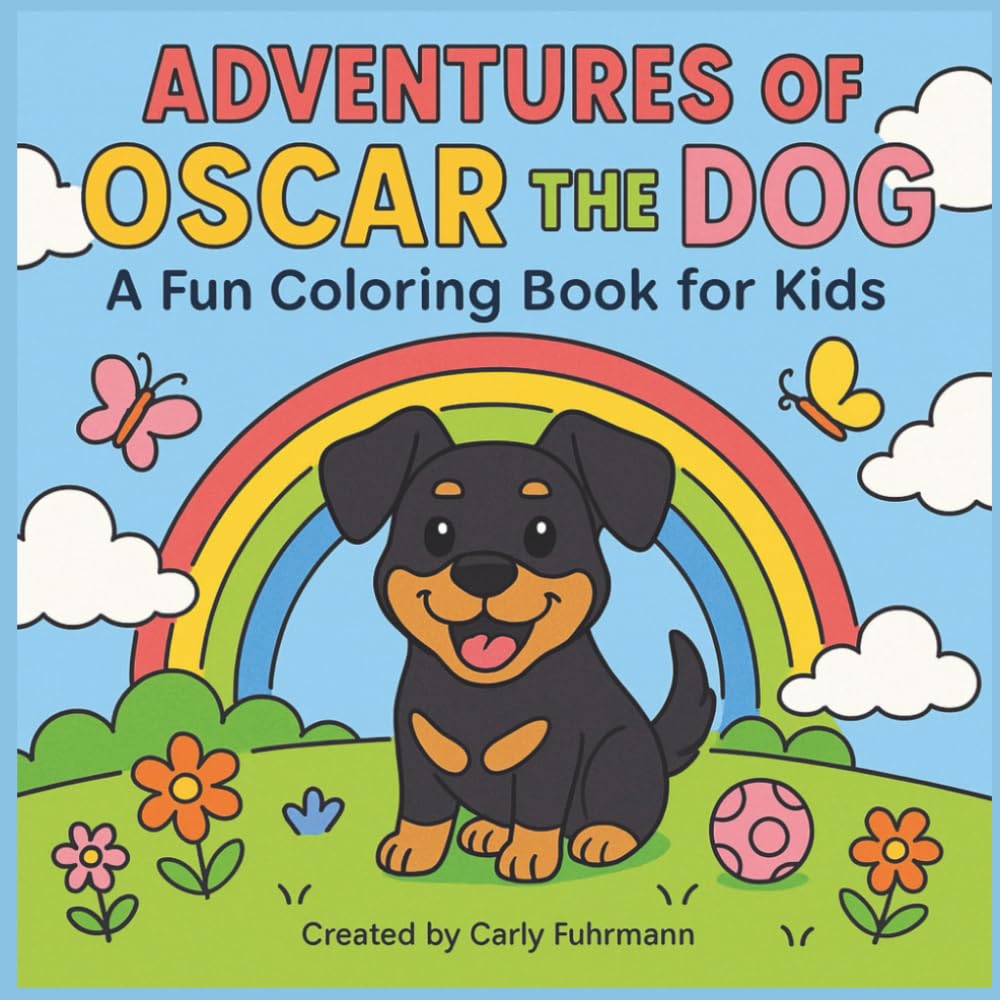 Adventures of Oscar the Dog: A Cute Dog Coloring Book for Kids Ages 3–8