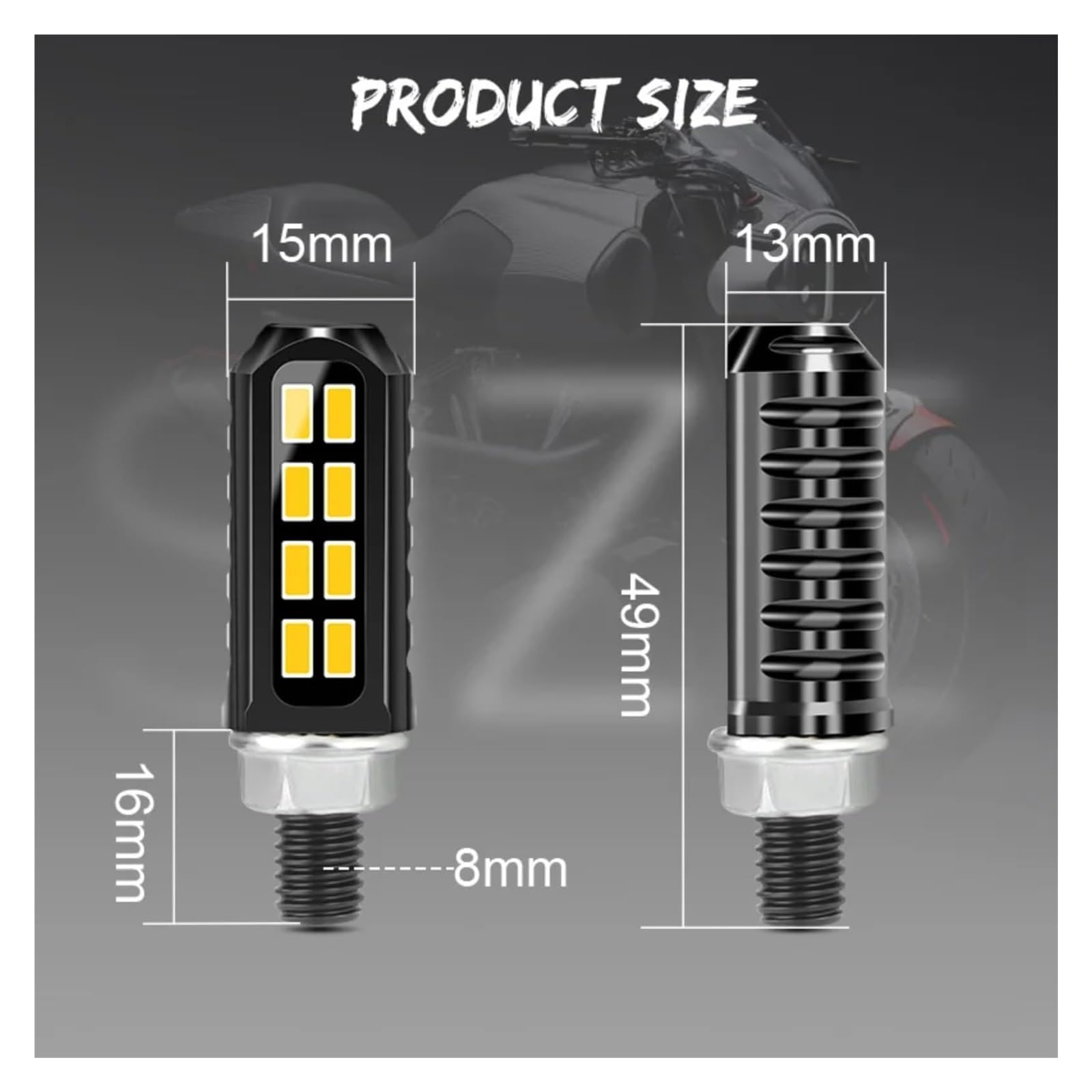 QWQNMC Indicatore Direzione Moto Indicatori di Direzione per Motociclette da 12 V Lampeggianti Frecce LED Moto(2pcs)