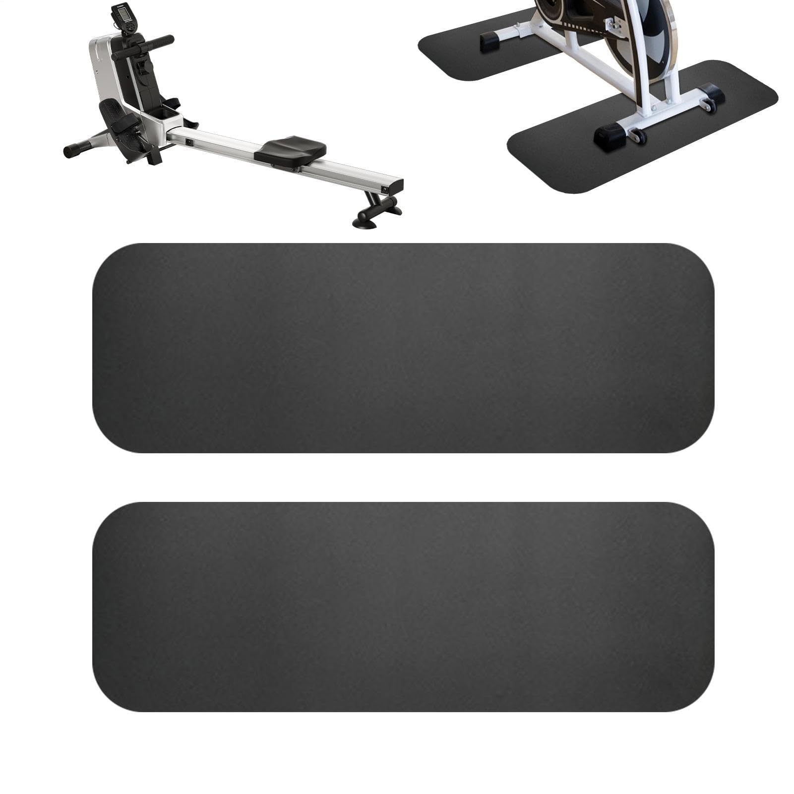 Tapis de rameur antidérapant 25 x 80 cm pour vélo de fitness et protection de sol en bois dur