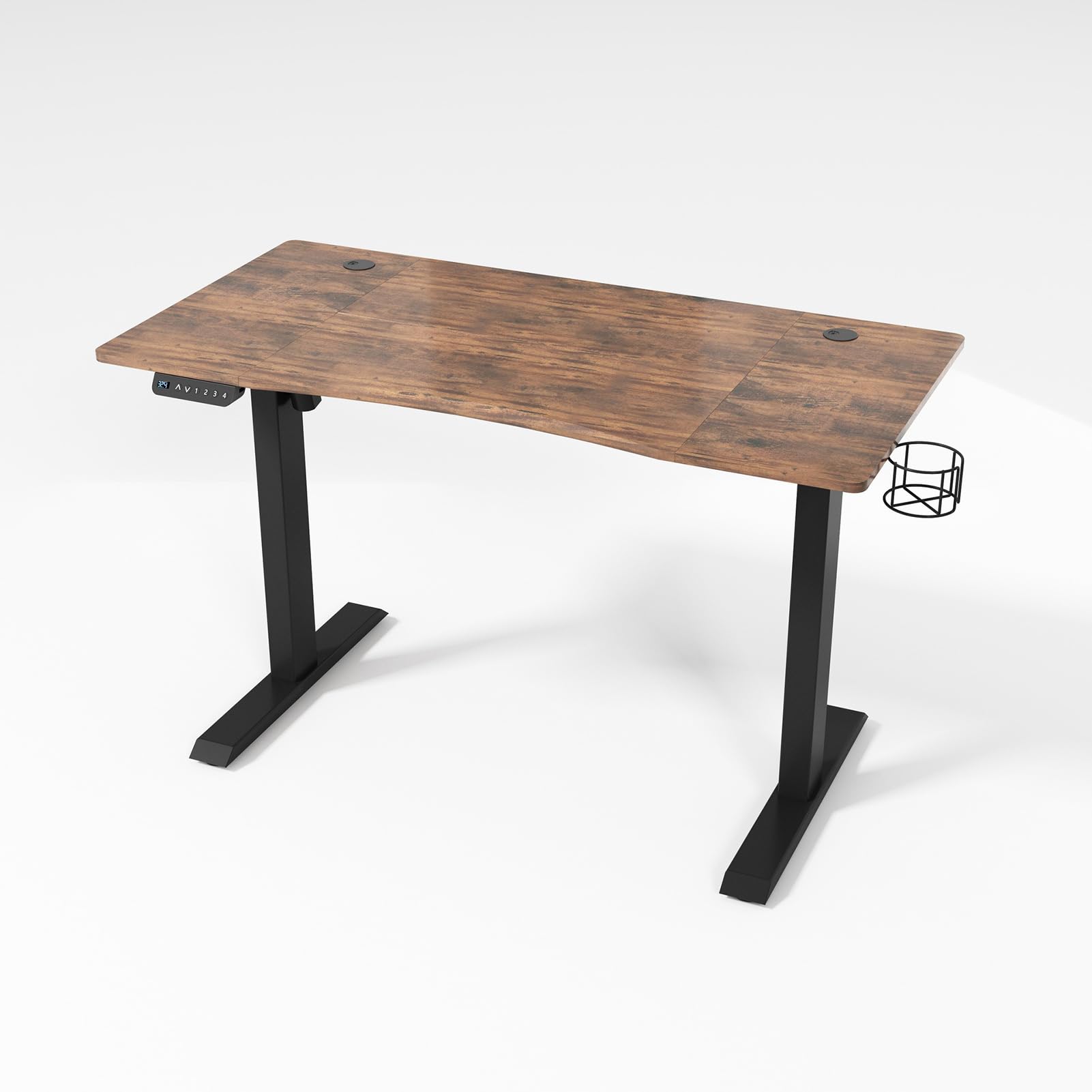 MYUYEE Standing Desk Adjustable Height Electric 120X60Cm, Home Office Writing Table, Sit Stand Up Desk With Smart Controller And 4 Position Memory (A)