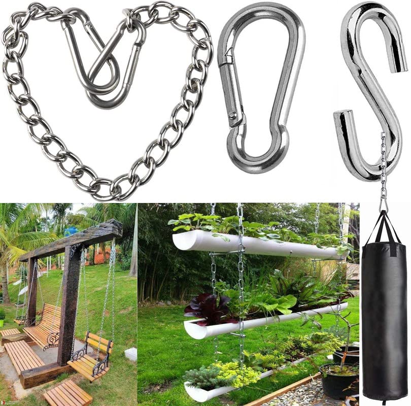 DIY Crafts Nickel Silver, 6, 1x Chain Kit Contain 3 Item Swing Metal Chain for Hammock Punching Bag Extension Hanging Chair Aerial Yoga Punching Bag Aerial Yoga Indoor Outdoor (Nickel Silver, 6)