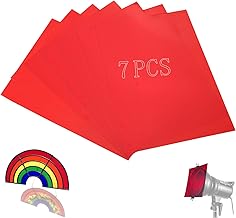 Pack of 7 Heat Resistant Film for Lamps Red Lamp Film 29.7 x 21 cm Colour Films Gel Colour Filter A4 Transparent Colour Correction for Photo Lamp Headlight Graphic Studio Strobe Flash LED