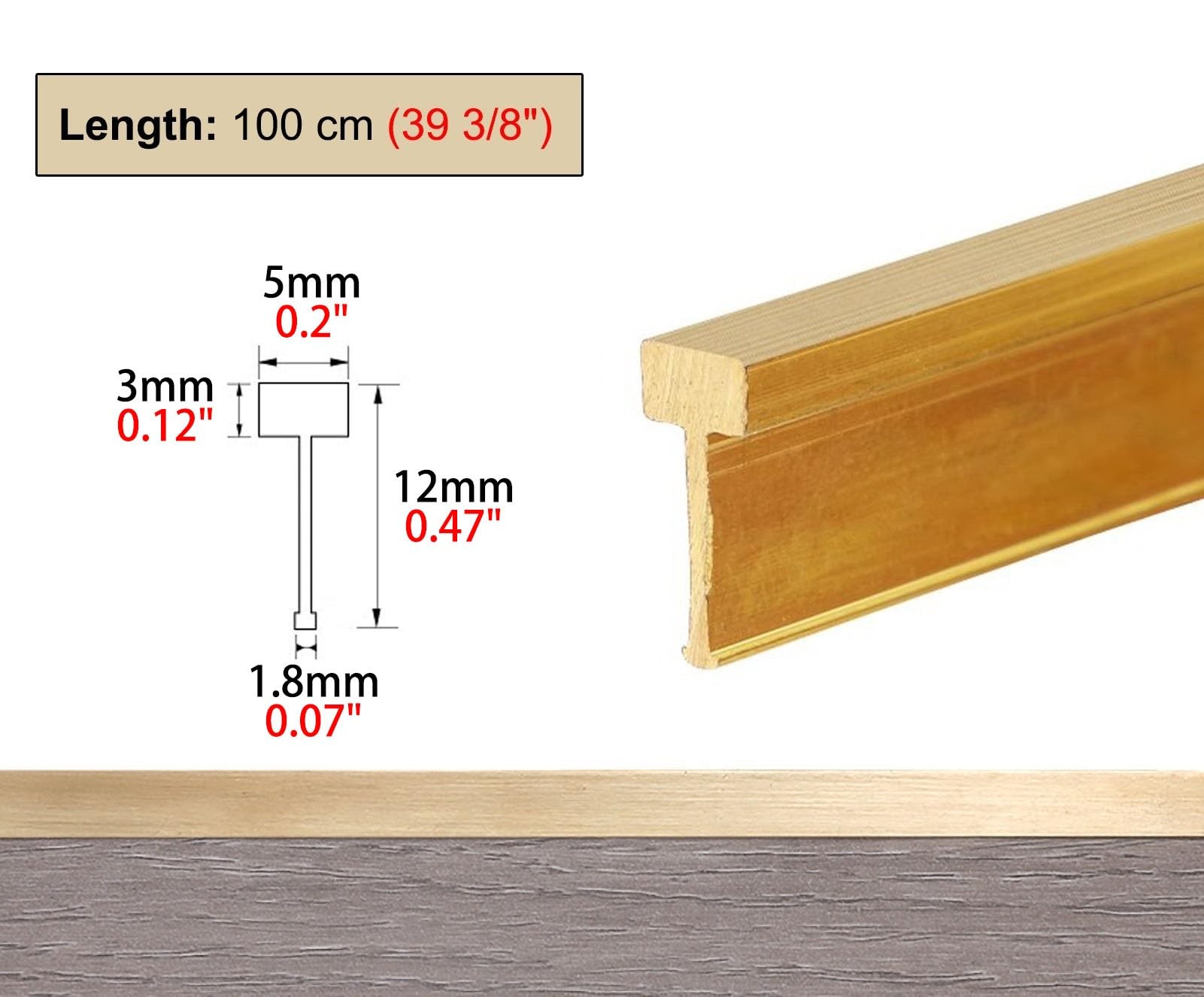 Übergangsprofile aus Messing für Holz- und Fliesenböden, extra schmale Fugenabdeckung, T-Profil für dekorative Kanten und Teppichränder – die perfekte Übergangslösung