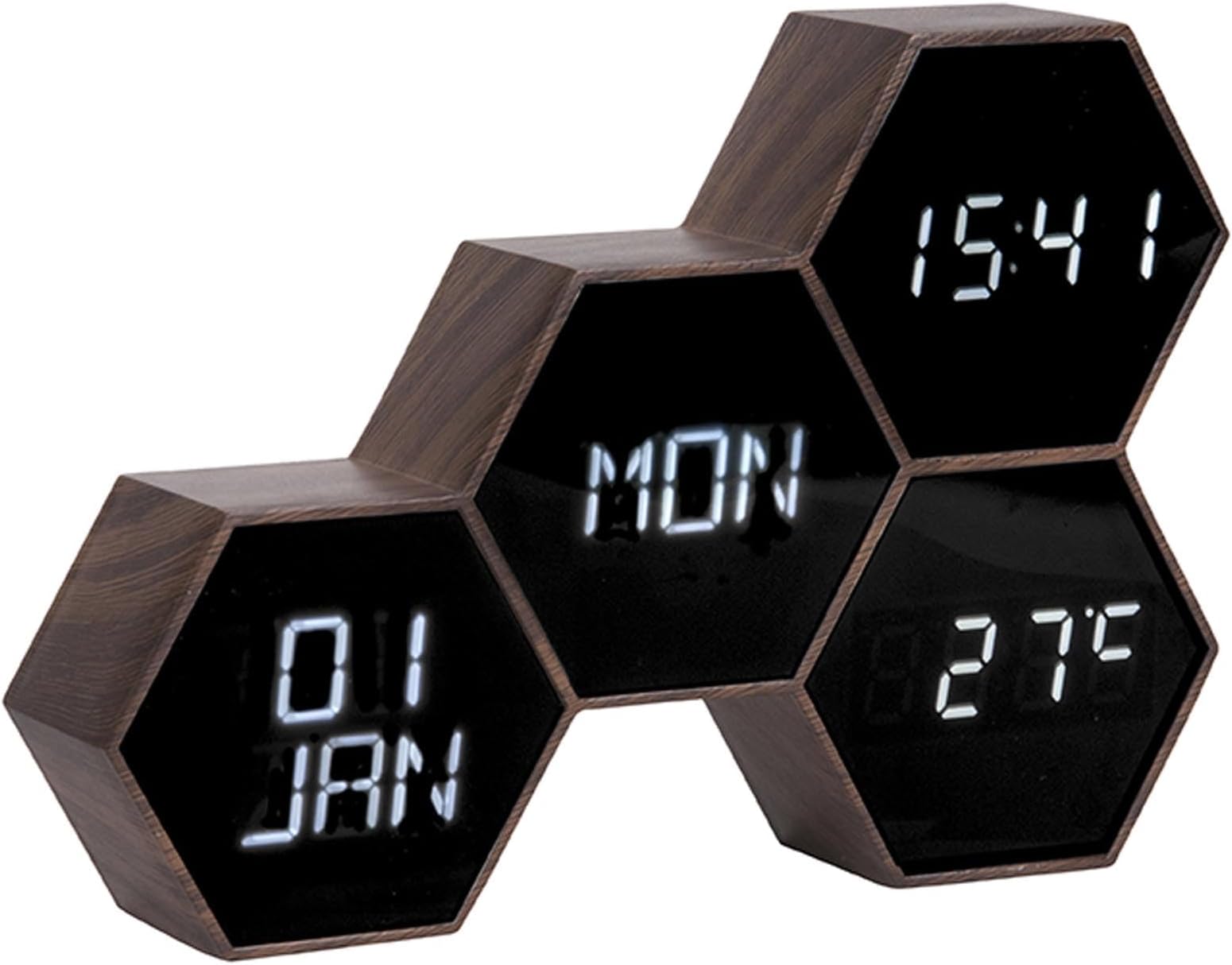 table, alarm, LED clock, Black, One Size