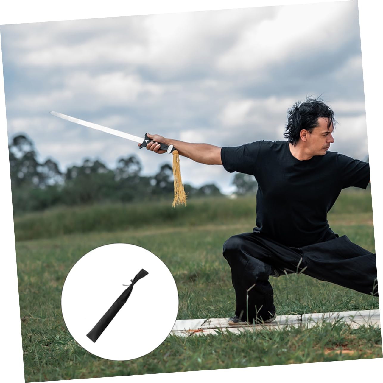 BESTonZON Japanese Sword Pouch Thickened Storage Bag for Chinese Japanese Swords Comfortable Carrying Case with Strap for Protection Collection