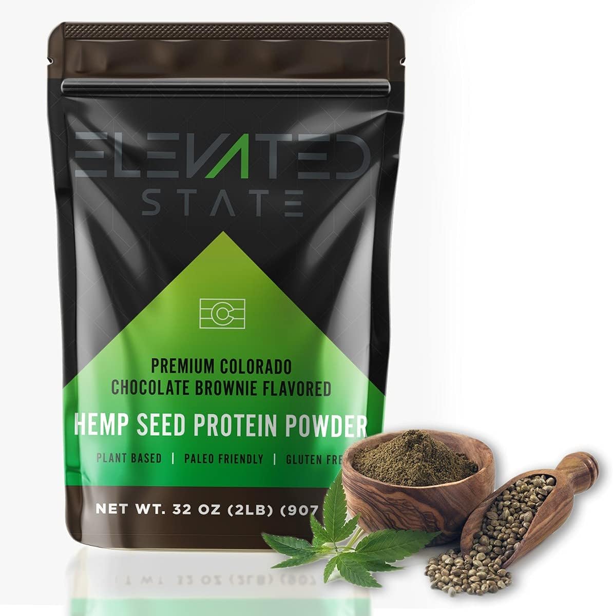 Elevated State Hemp Protein Powder - Plant Based Protein - Colorado/USA Locally Sourced - Vegan Protein Shake Benefits > Paleo - Soy Free - Dairy Free - Sustainable : Health & Household