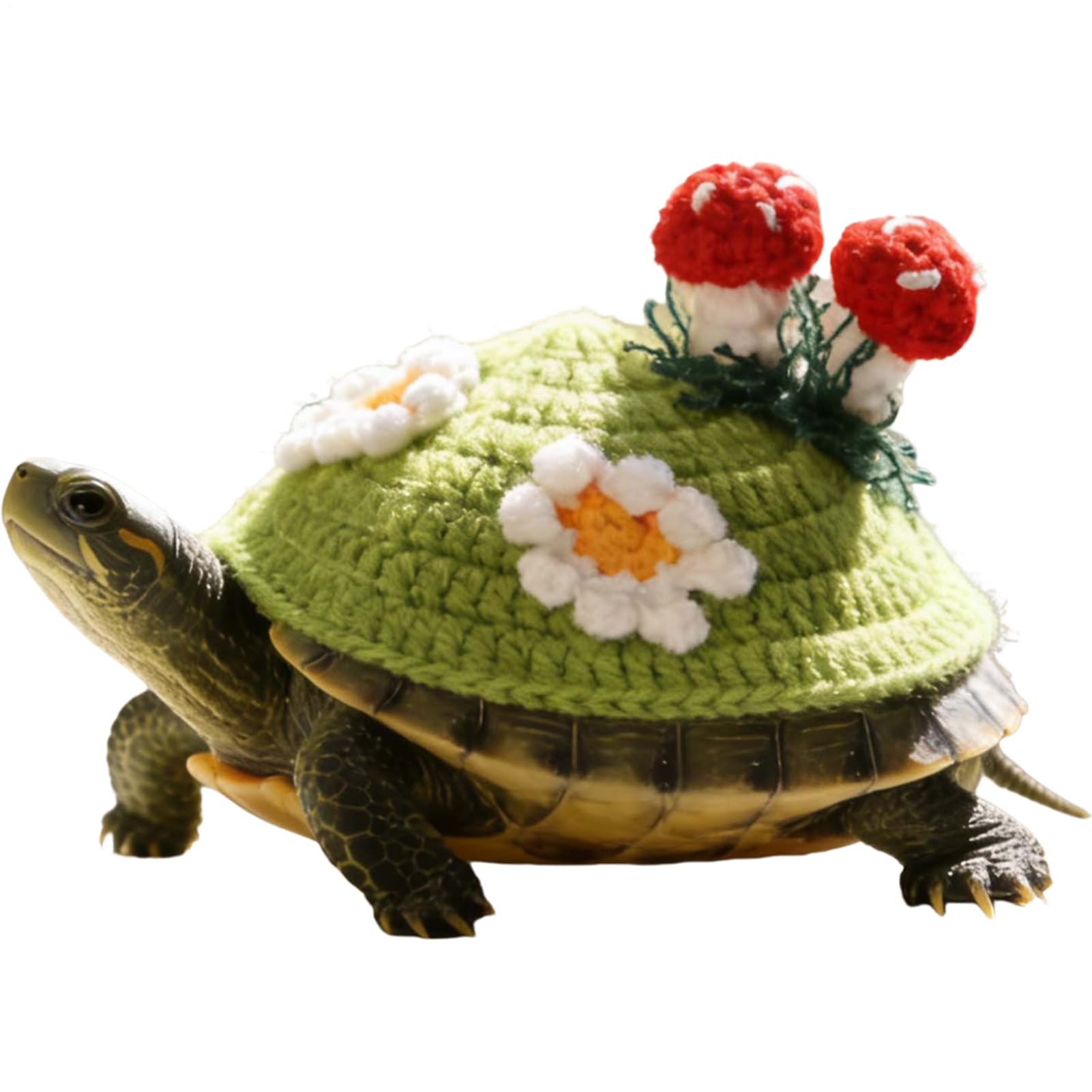 Tortoise Sweater - Pet Apparel with Adjustable Strap | Knitted Tortoise Costume with Flower,for Outdoor Indoor Walking Party Cosplay Photoshoots Winter Cold Weather